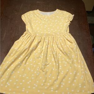 Wonder Nation Yellow and White Polka Dot Dress